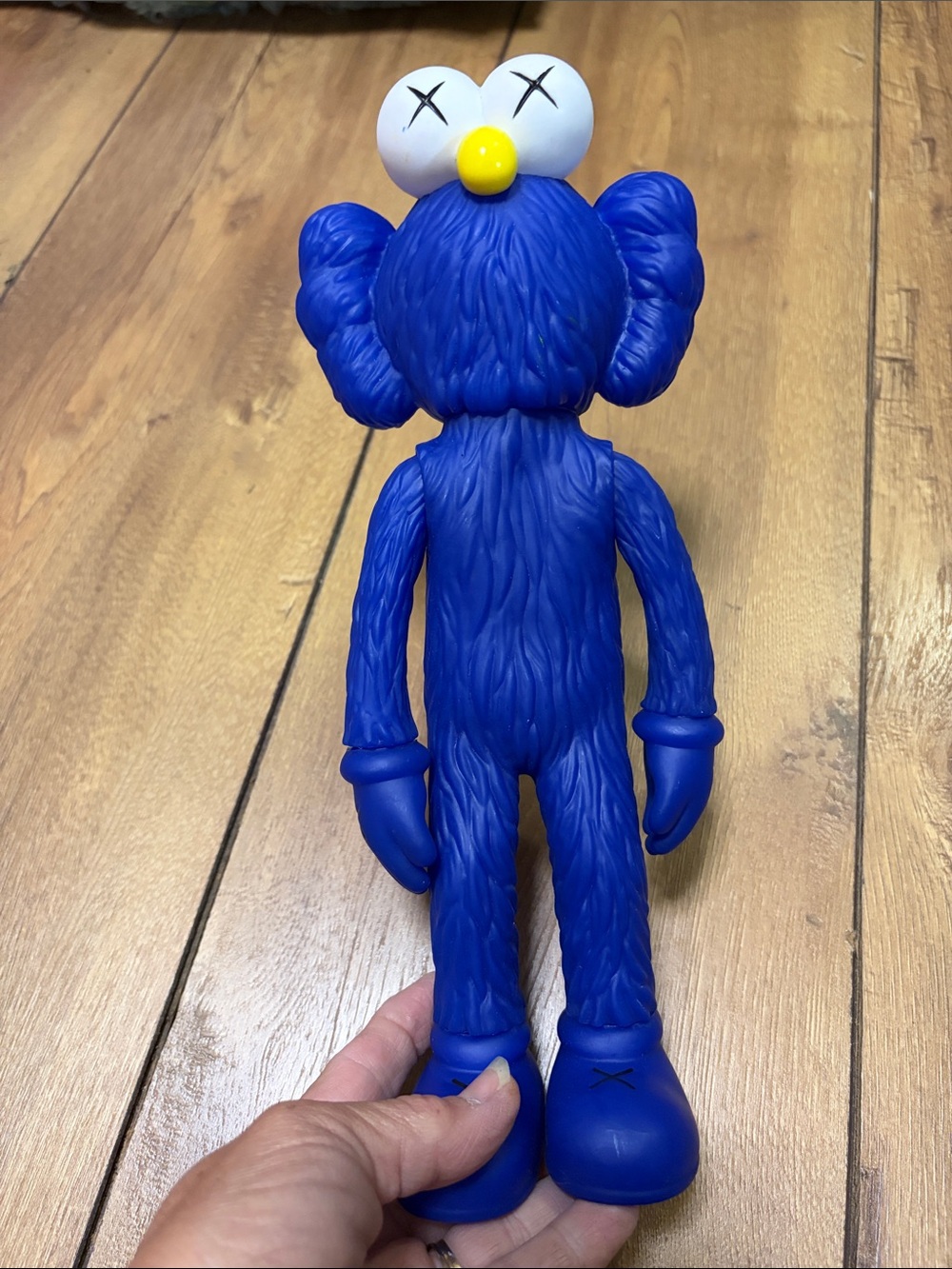 KAWS Blue Vinyl Companion Figure with White Eyes and Yellow Nose
